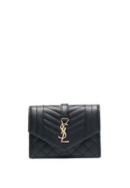 Saint Laurent YSL logo-plaque quilted purse - Nero