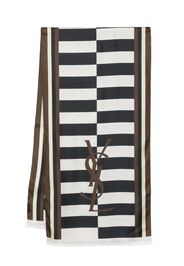 Saint Laurent logo-print silk scarf - Bianco