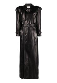 Saint Laurent Trench doppiopetto in pelle - Nero