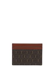 Saint Laurent monogram-print leather cardholder - Marrone