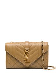 Saint Laurent small Envelope crossbody bag - Marrone