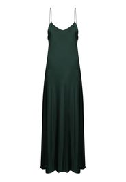 Saint Laurent open-back pleated maxi dress - Verde