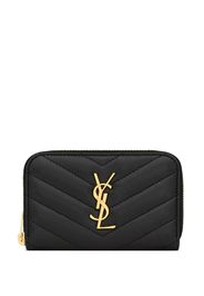 Saint Laurent logo-plaque quilted leather wallet - Nero