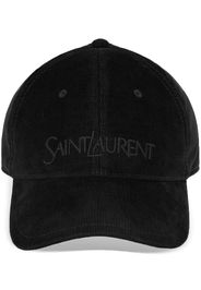 Saint Laurent logo-embroidered cotton cap - Nero