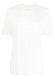 Saint Laurent logo-embroidered cotton T-shirt - Bianco