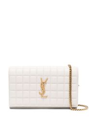 Saint Laurent Cassandre matelassé leather clutch - Toni neutri