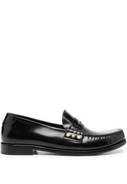 Saint Laurent almond-toe leather loafers - Nero