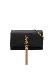 Saint Laurent Borsa a spalla Kate con placca logo - Nero