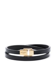 Saint Laurent wraparound-style leather bracelet - Nero