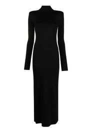 Saint Laurent funnel-neck wool midi dress - Nero