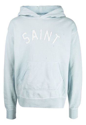 SAINT MXXXXXX embroidered cotton hoodie - Blu