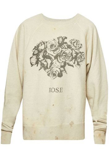 SAINT MXXXXXX Rose-print crew-neck sweatshirt - Toni neutri