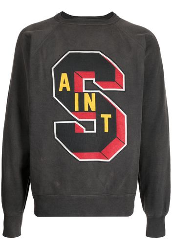 SAINT MXXXXXX logo-print cotton sweatshirt - Grigio