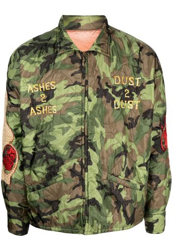 SAINT MXXXXXX embroidered camouflage-print jacket - Verde