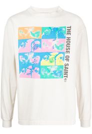 SAINT MXXXXXX graphic-print long-sleeve T-shirt - Bianco