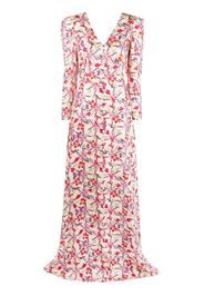 Saloni floral-print maxi dress - Toni neutri