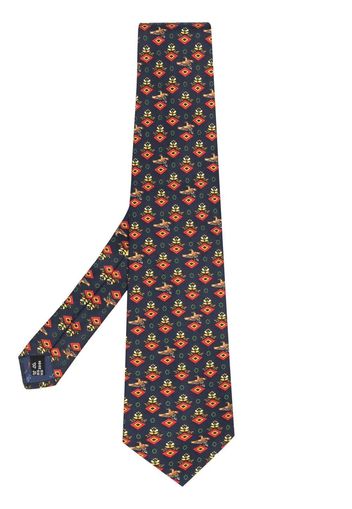 Salvatore Ferragamo Pre-Owned 1990s graphic-print silk tie - Blu