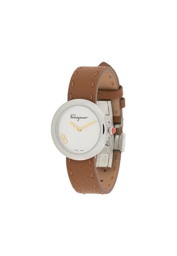 round leather-strap watch