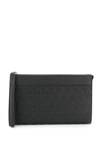 Gancini-embossed pouch