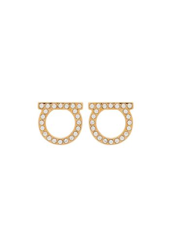 gold tone Gancini crystal earrings