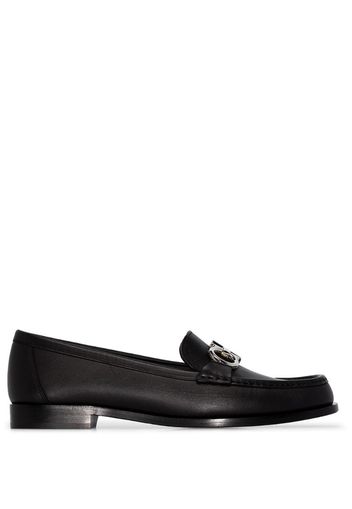 black Polo flat leather loafers