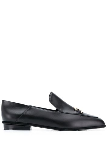 square-toe leather loafers