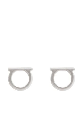 silver tone Gancini stud earrings