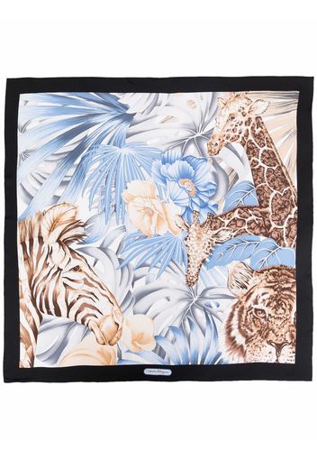 Salvatore Ferragamo animal-print silk scarf - Nero