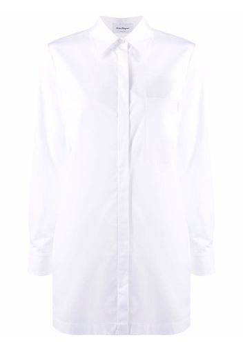 Salvatore Ferragamo longline cotton shirt - Bianco