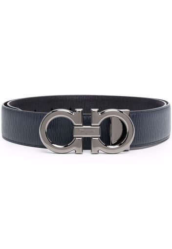 Salvatore Ferragamo Gancini-buckle leather belt - Blu