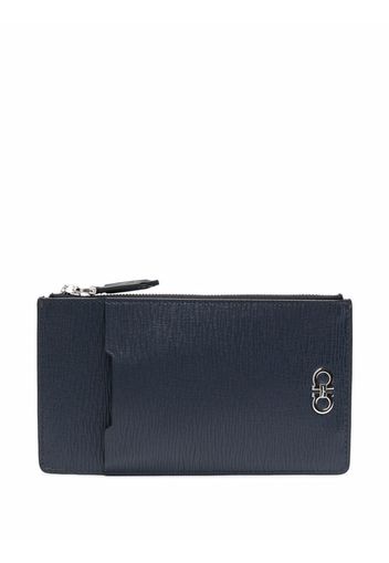 Salvatore Ferragamo grained-texture leather cardholder - Blu