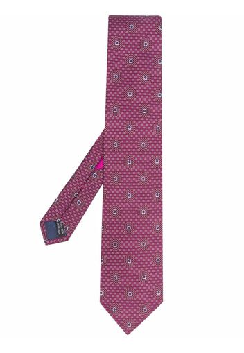 Salvatore Ferragamo abstract-print silk tie - Rosso