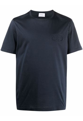 Salvatore Ferragamo Gancini embossed-logo short-sleeve T-shirt - Blu