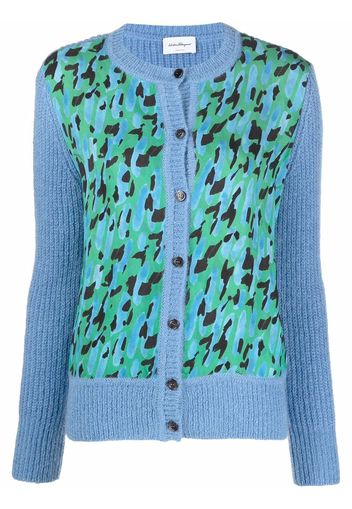 Salvatore Ferragamo abstract-print cardigan - Blu