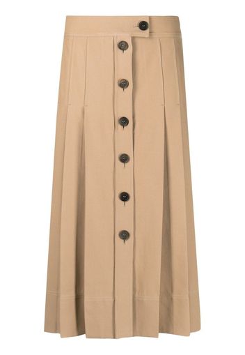 Salvatore Ferragamo buttoned-up pleated skirt - Toni neutri