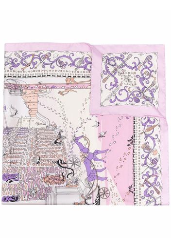 Salvatore Ferragamo Palazzo graphic-print silk scarf - Rosa