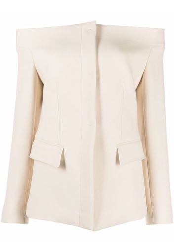 Salvatore Ferragamo off-shoulder tailored jacket - Toni neutri