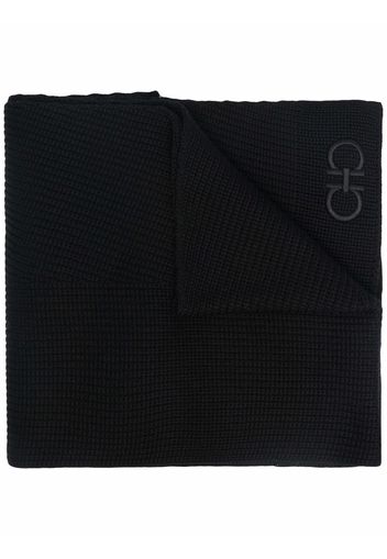 Salvatore Ferragamo embroidered logo scarf - Nero