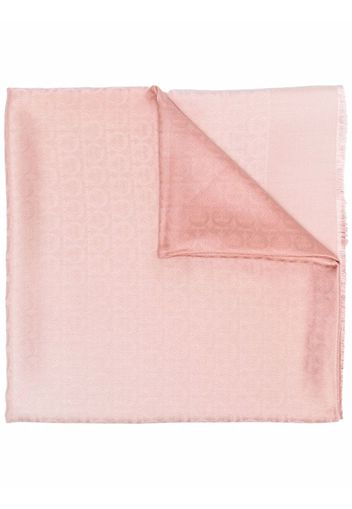 Salvatore Ferragamo Gancini-jacquard wool-silk scarf - Rosa