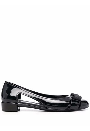 Salvatore Ferragamo Vara bow jelly ballerina pumps - Nero