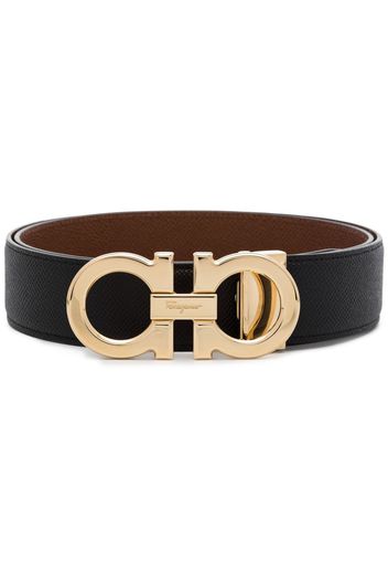 Salvatore Ferragamo Gancini double hook reversible belt - Nero