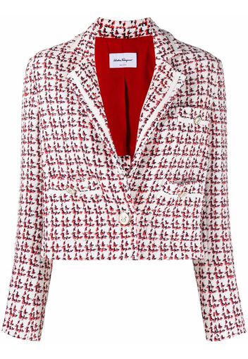 Salvatore Ferragamo patterned boxy jacket - Bianco