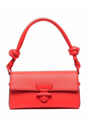 Salvatore Ferragamo Gancini slim leather shoulder bag - Rosso