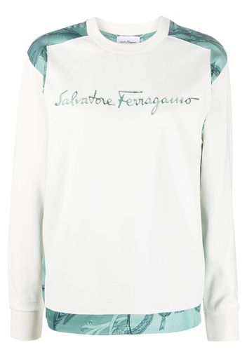 Salvatore Ferragamo embroidered logo sweatshirt - Bianco