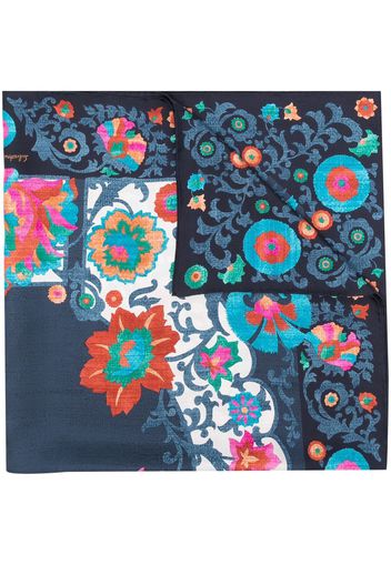 Salvatore Ferragamo Foulard Uzbekistan a fiori - Blu