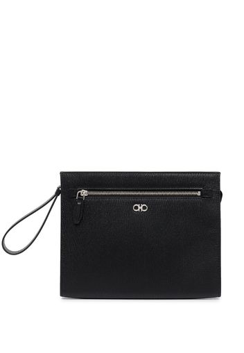 Salvatore Ferragamo Gancini logo-embellished pouch - Nero