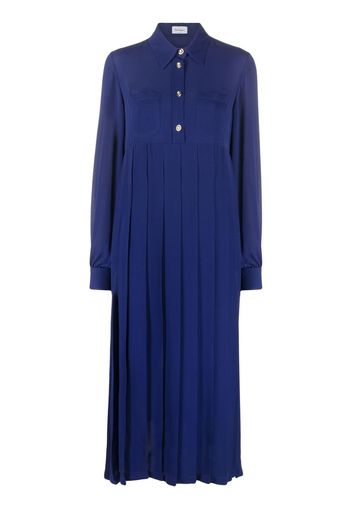Salvatore Ferragamo pleated shirt dress - Blu