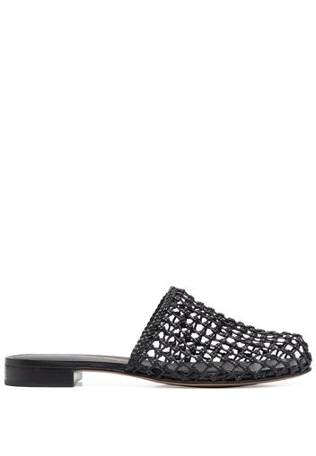 Salvatore Ferragamo woven-design leather mules - Nero