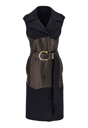 Salvatore Ferragamo Trench smanicato con cintura - Nero