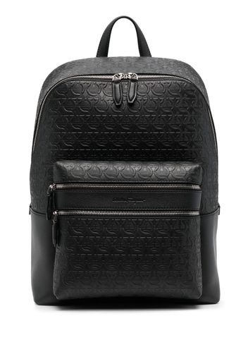 Salvatore Ferragamo leather logo-embossed backpack - Nero